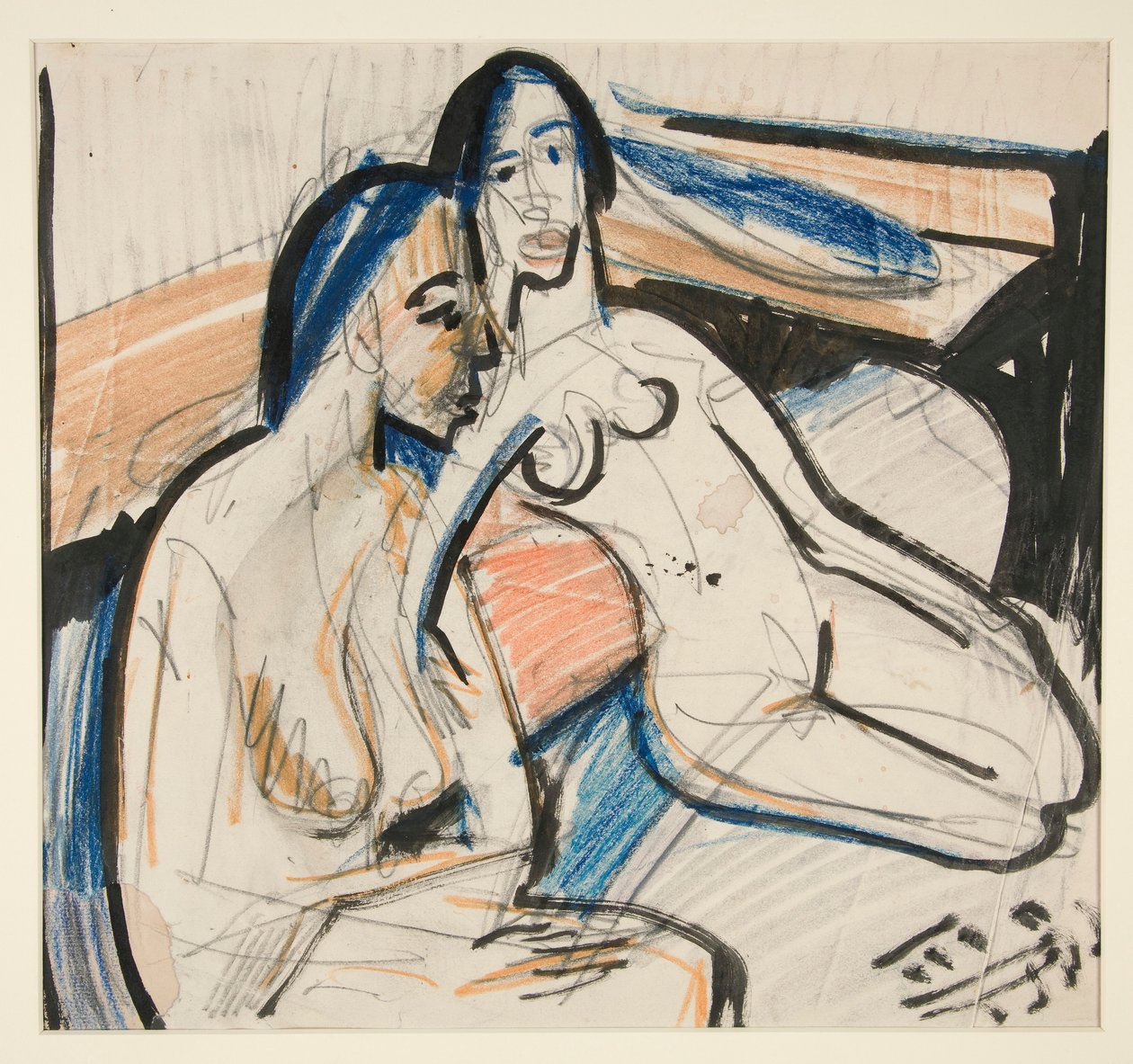 To sittende kvinner i studio av Ernst Ludwig Kirchner