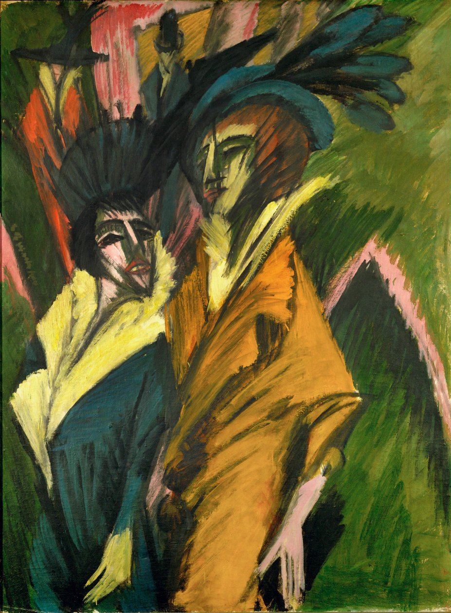 To kvinner (olje på lerret) av Ernst Ludwig Kirchner