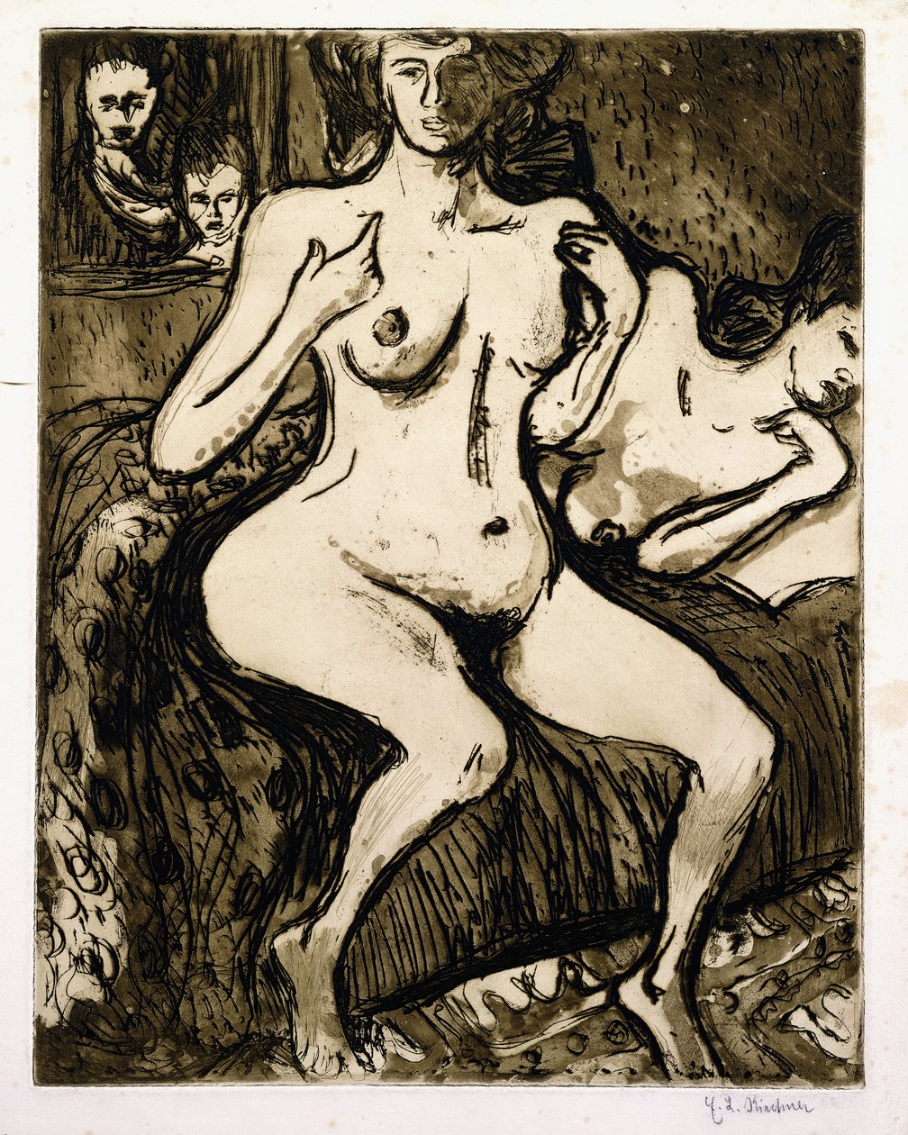 To kvinner, 1907 av Ernst Ludwig Kirchner