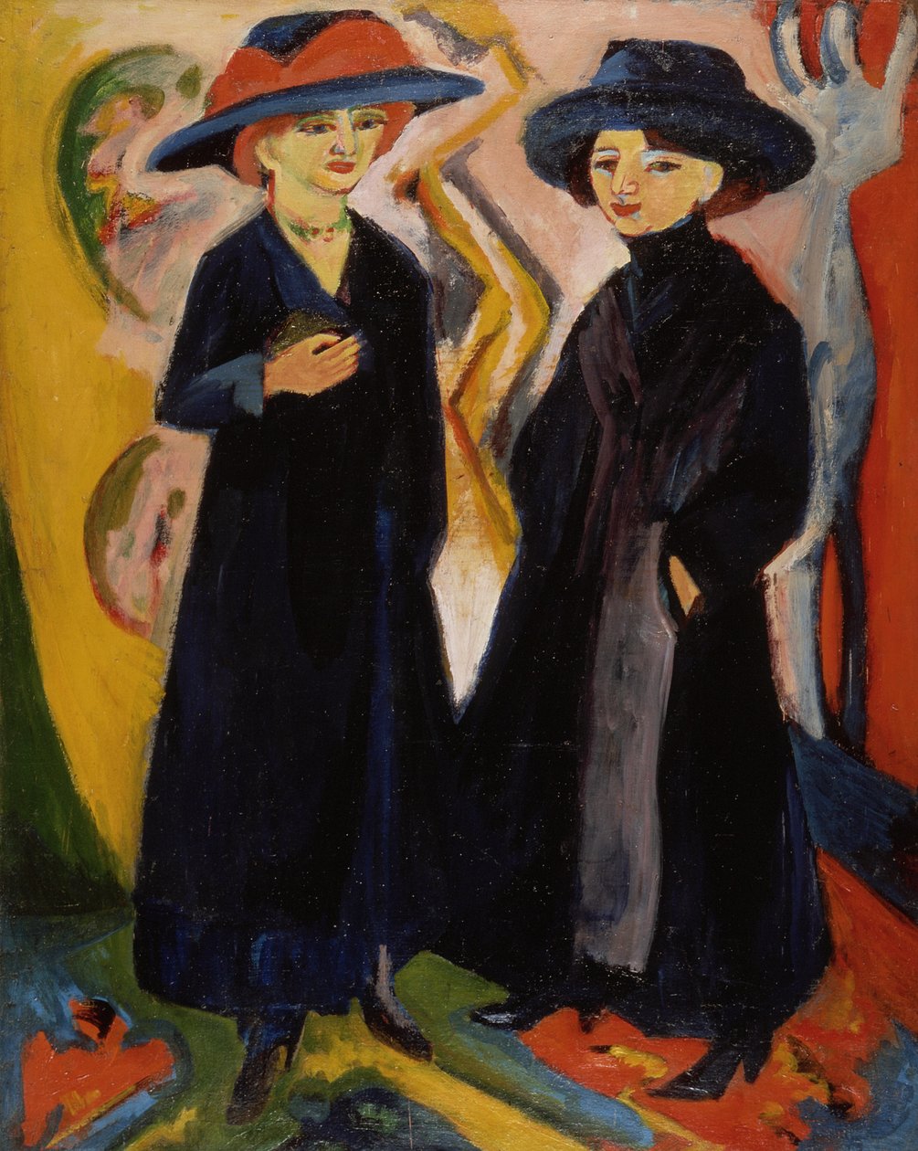 To kvinner, ca. 1910-tallet av Ernst Ludwig Kirchner