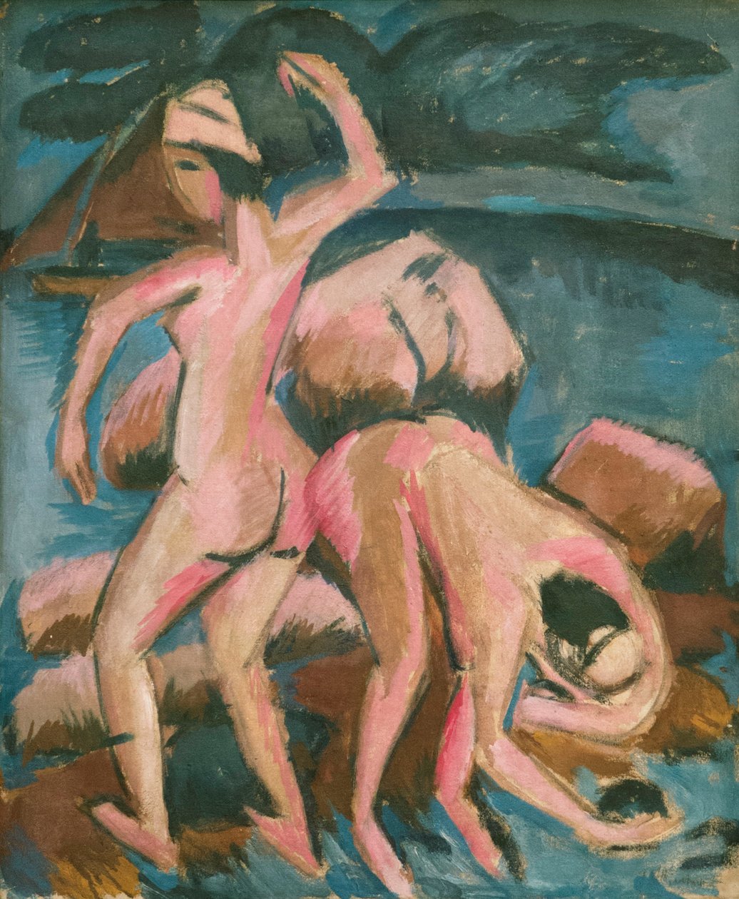 To badende Fehmarn, 1912. av Ernst Ludwig Kirchner