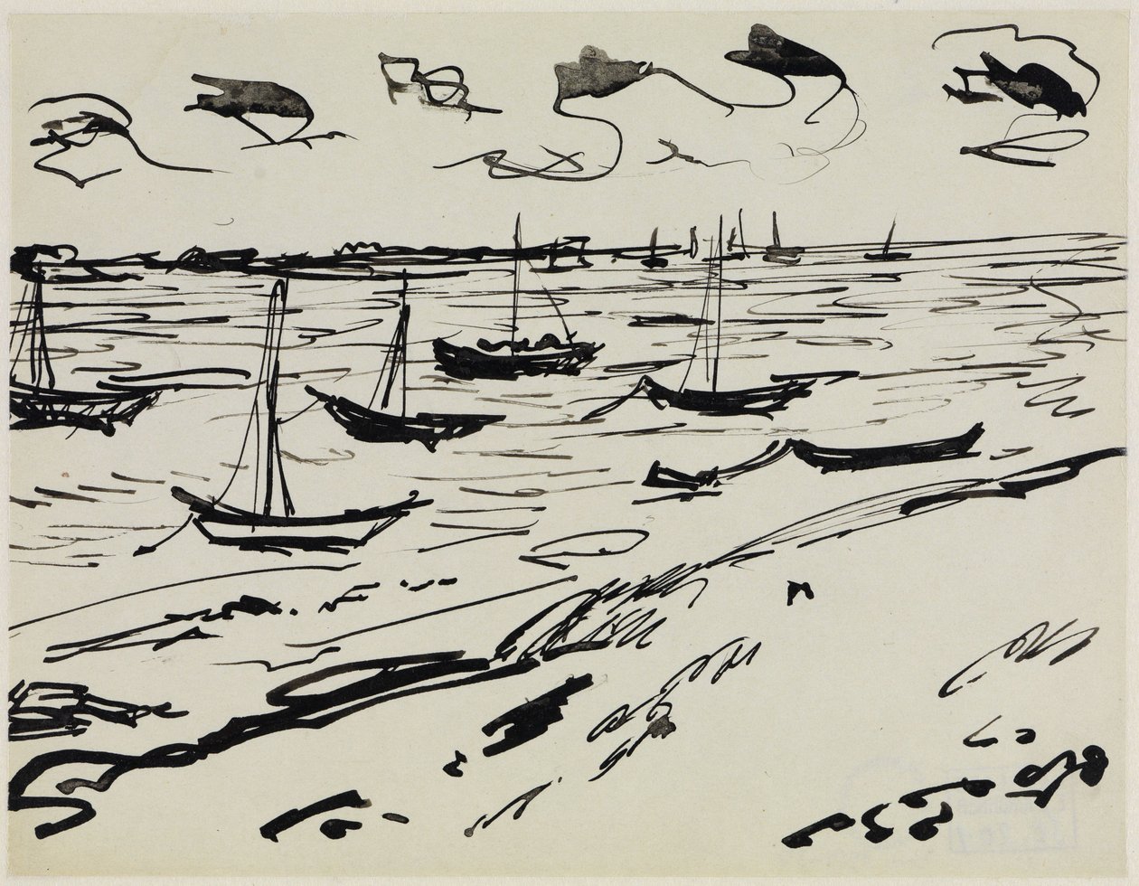 Forankrede fiskebåter (Fehmarn) av Ernst Ludwig Kirchner