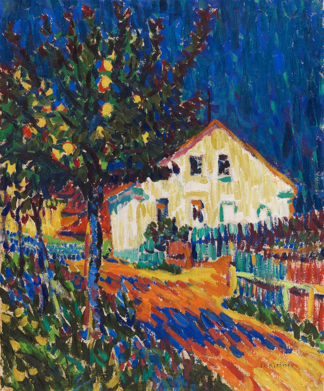 Landsbygate med epletrær, 1907. av Ernst Ludwig Kirchner