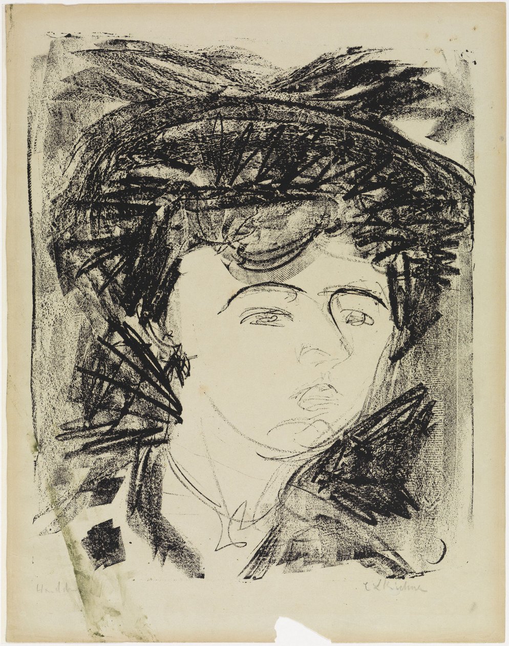 Visjonært hode av Ernst Ludwig Kirchner