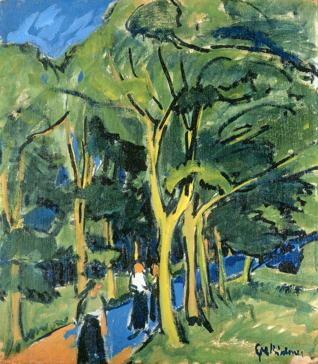 Waldstrasse, ca. 1910 av Ernst Ludwig Kirchner