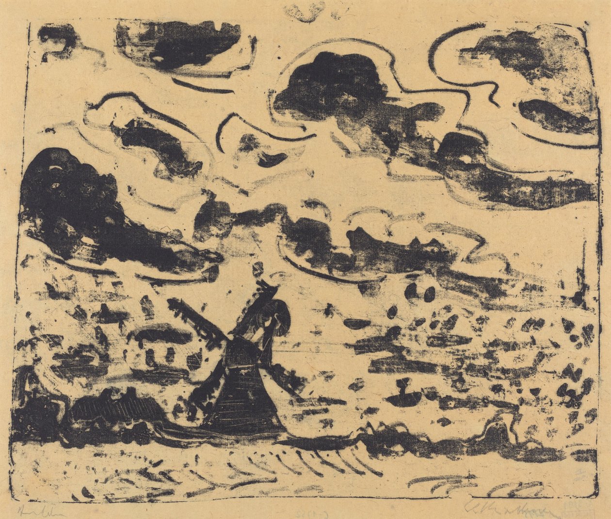 Vindmølle nær Burg på Fehmarn av Ernst Ludwig Kirchner