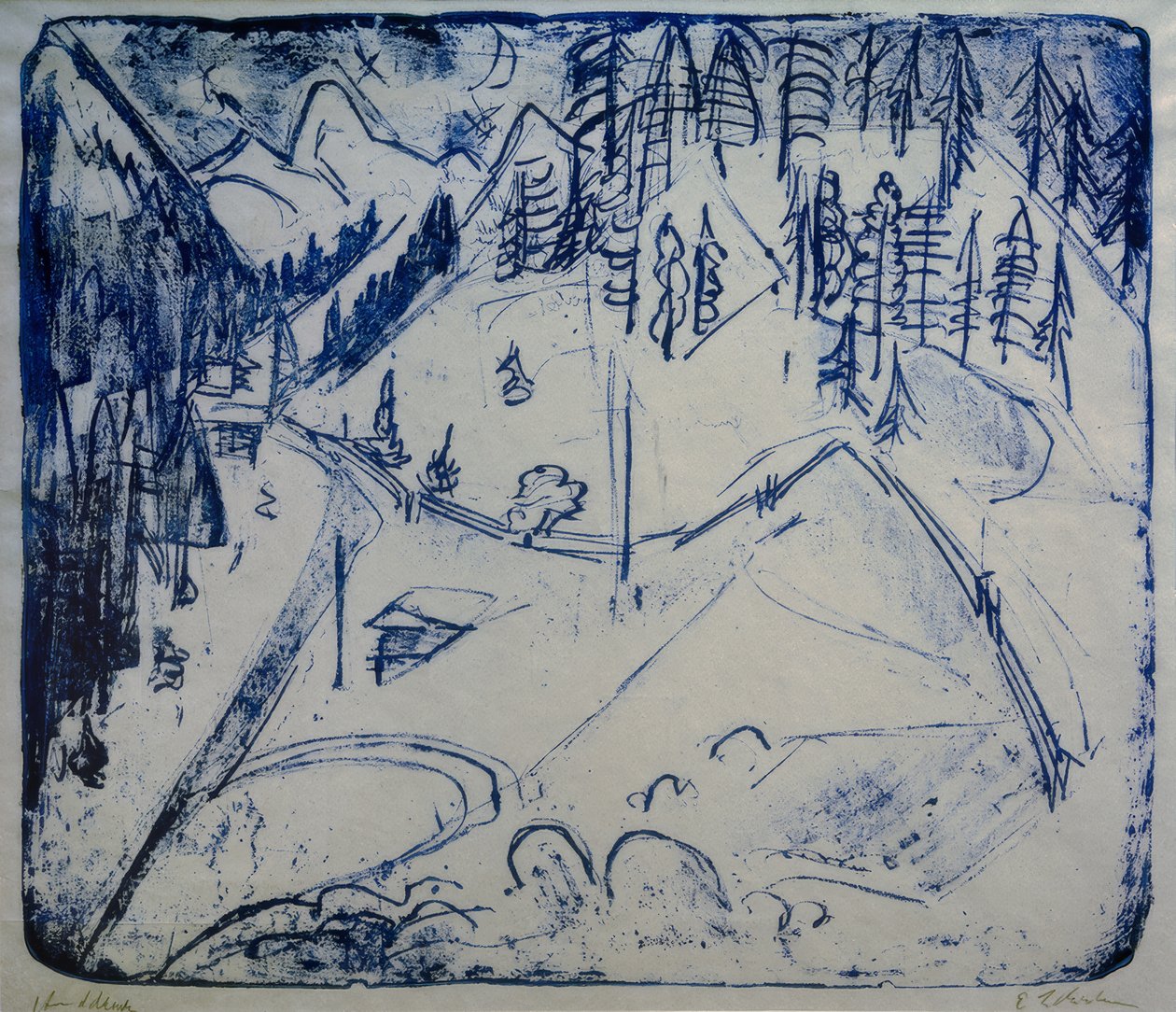 Vinterlandskap av Ernst Ludwig Kirchner