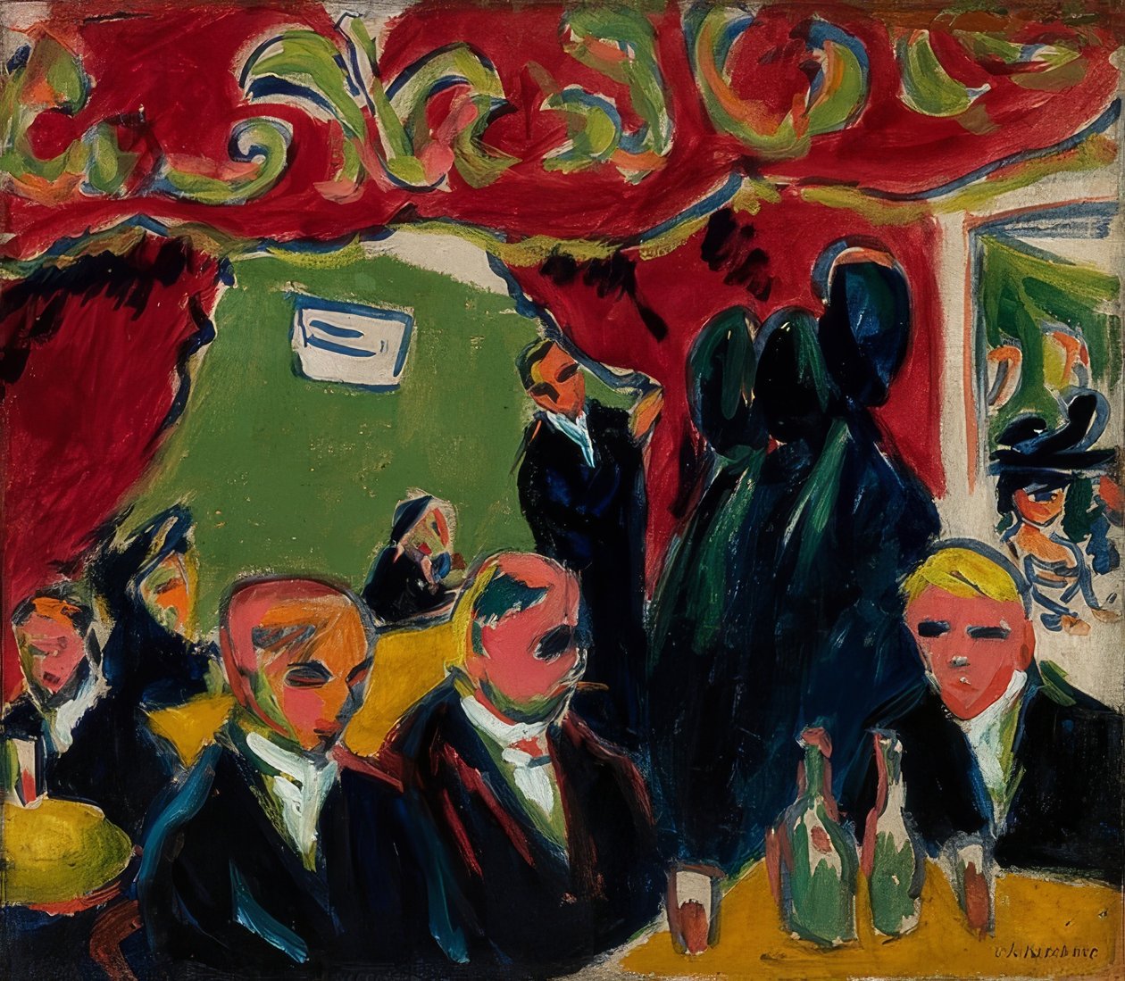 Offentlig hus. Rundt 1909 av Ernst Ludwig Kirchner