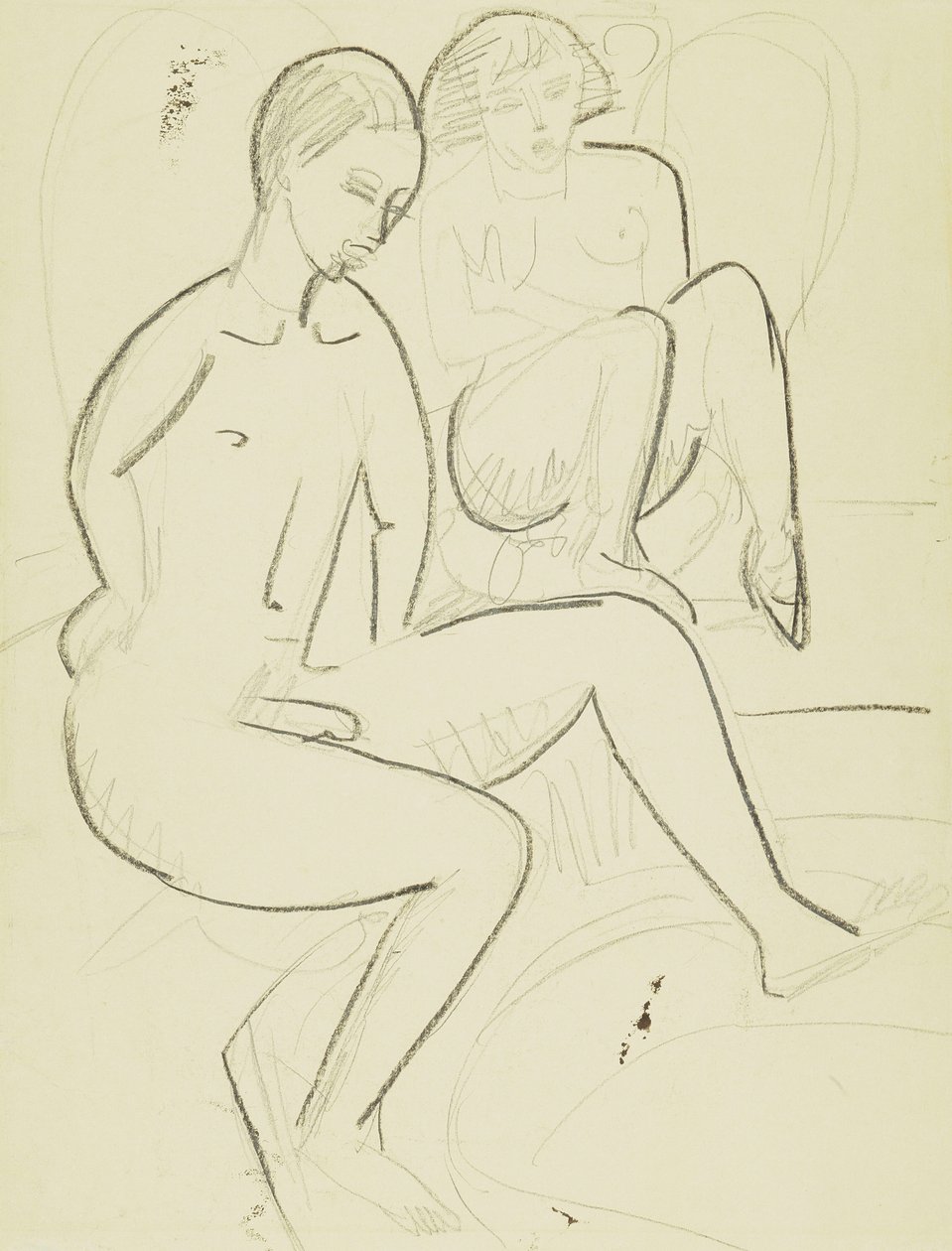 Ungt par på badet av Ernst Ludwig Kirchner