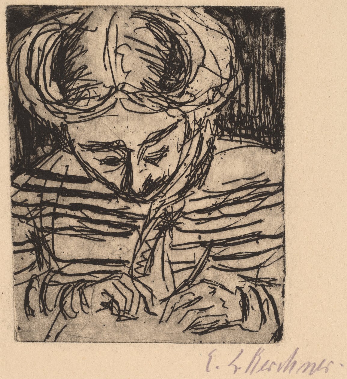 Ung jente tegning av Ernst Ludwig Kirchner