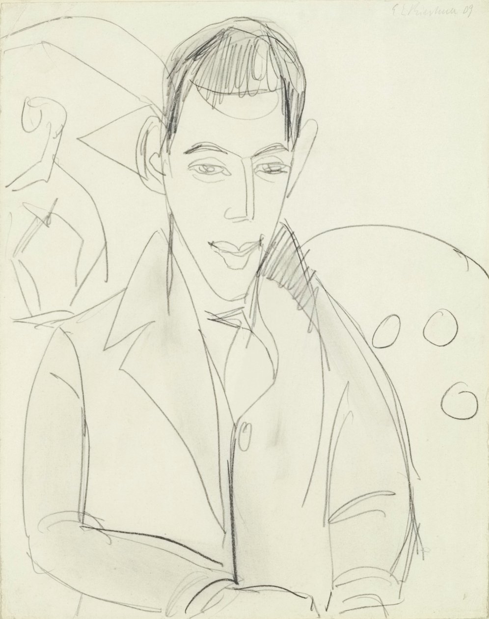 Ung poet (Simon Guttmann), 1911 (grafitt på papir) av Ernst Ludwig Kirchner
