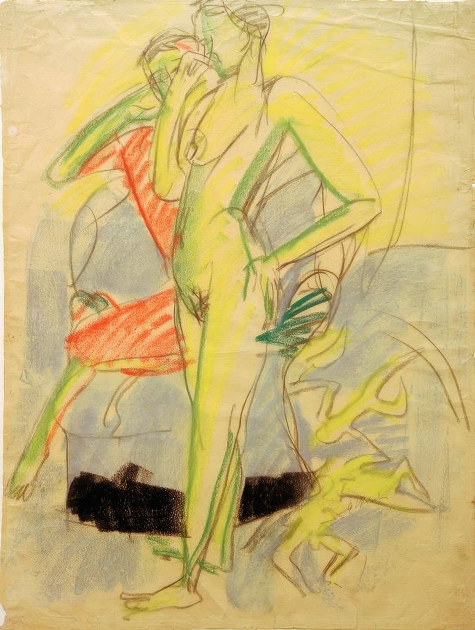 To figurer i rommet av Ernst Ludwig Kirchner