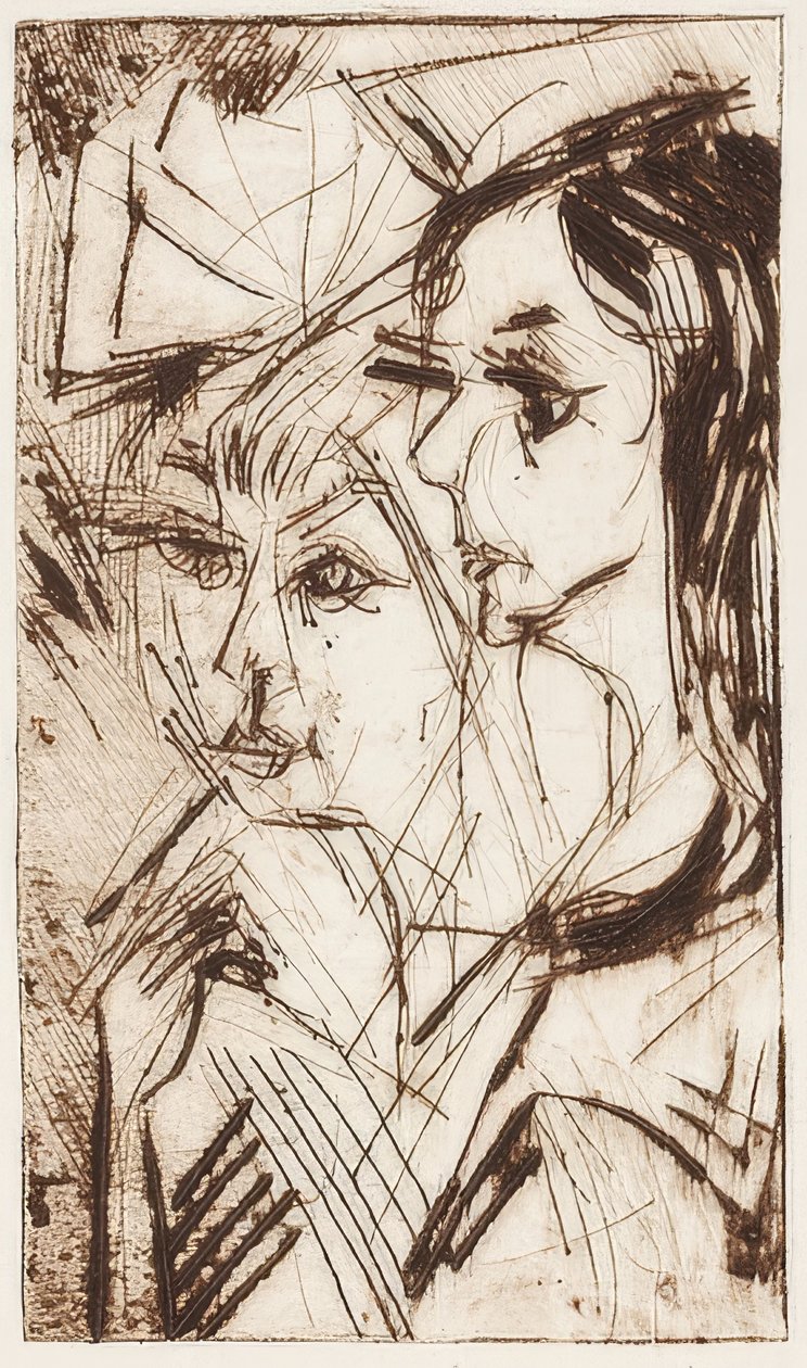 To jentehoder. 1919 av Ernst Ludwig Kirchner