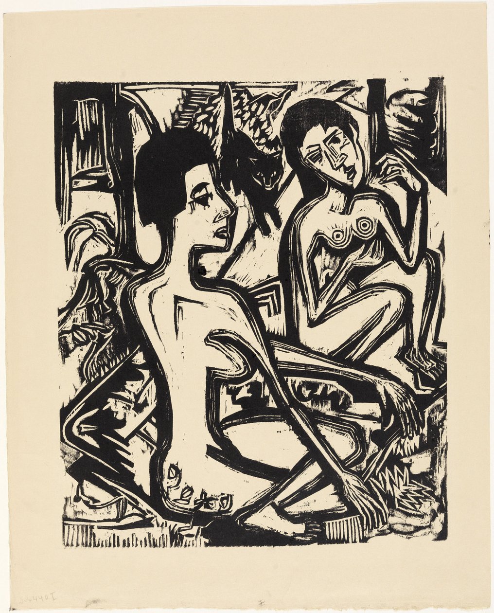To nakne kvinner i skogen av Ernst Ludwig Kirchner