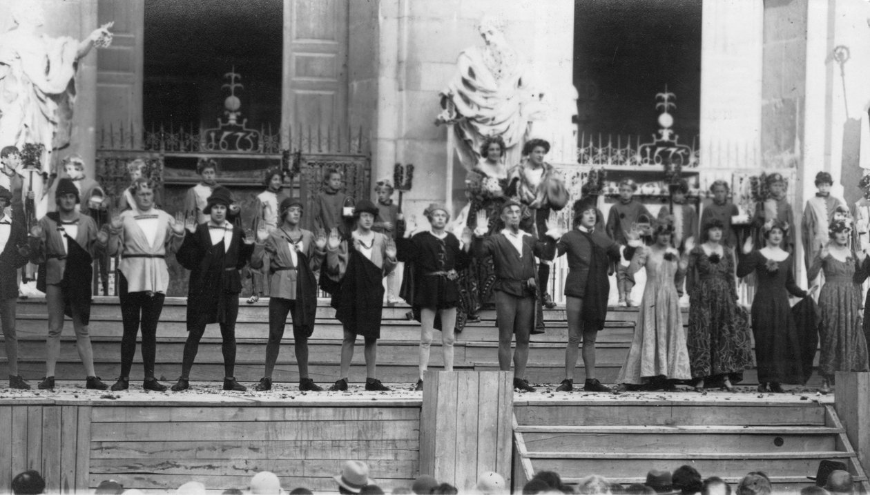 Fremførelse av Jedermann, Salzburg Festival, Østerrike, 1900-tallet av Ernst Maier