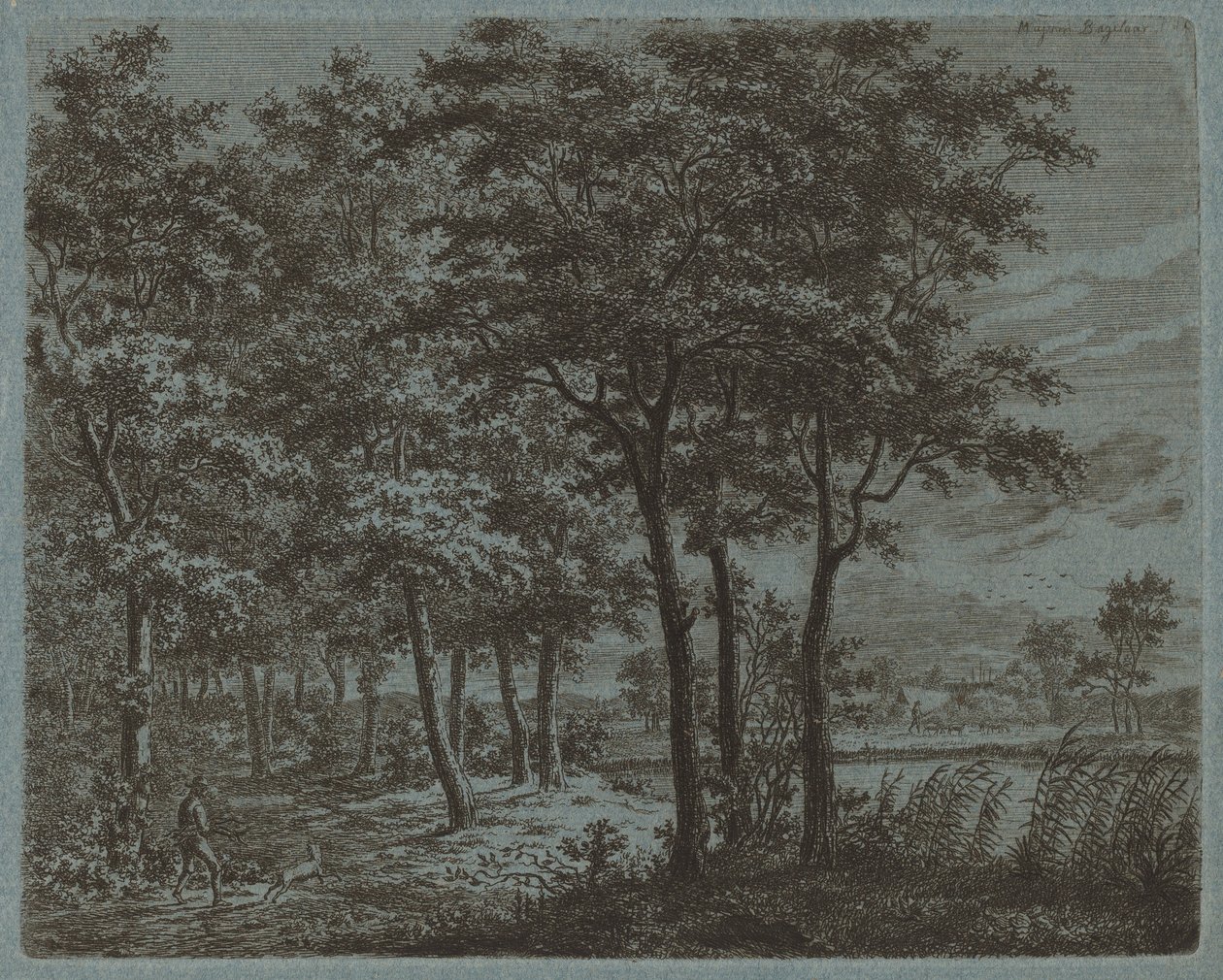 Landskap med en bonde som bærer ved, ca. 1800. av Ernst Willem Jan Bagelaar