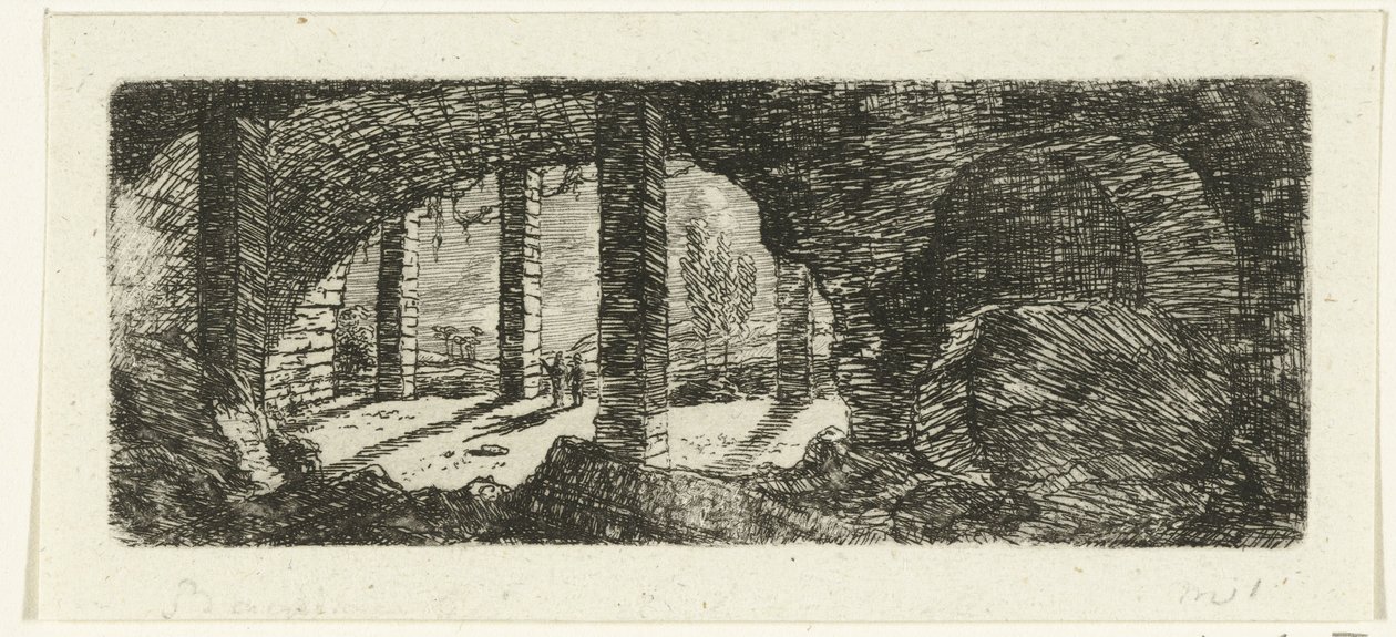 Ruinene av Fort Sint-Pieter nær Maastricht av Ernst Willem Jan Bagelaar