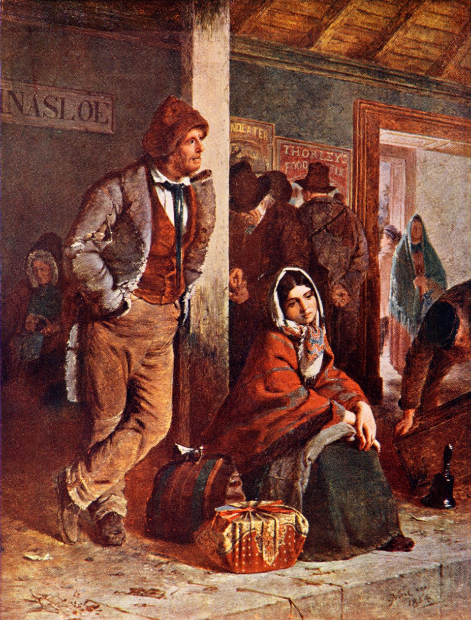 Emigrantene - fra maleri av Erskine Nicol av Erskine Nicol