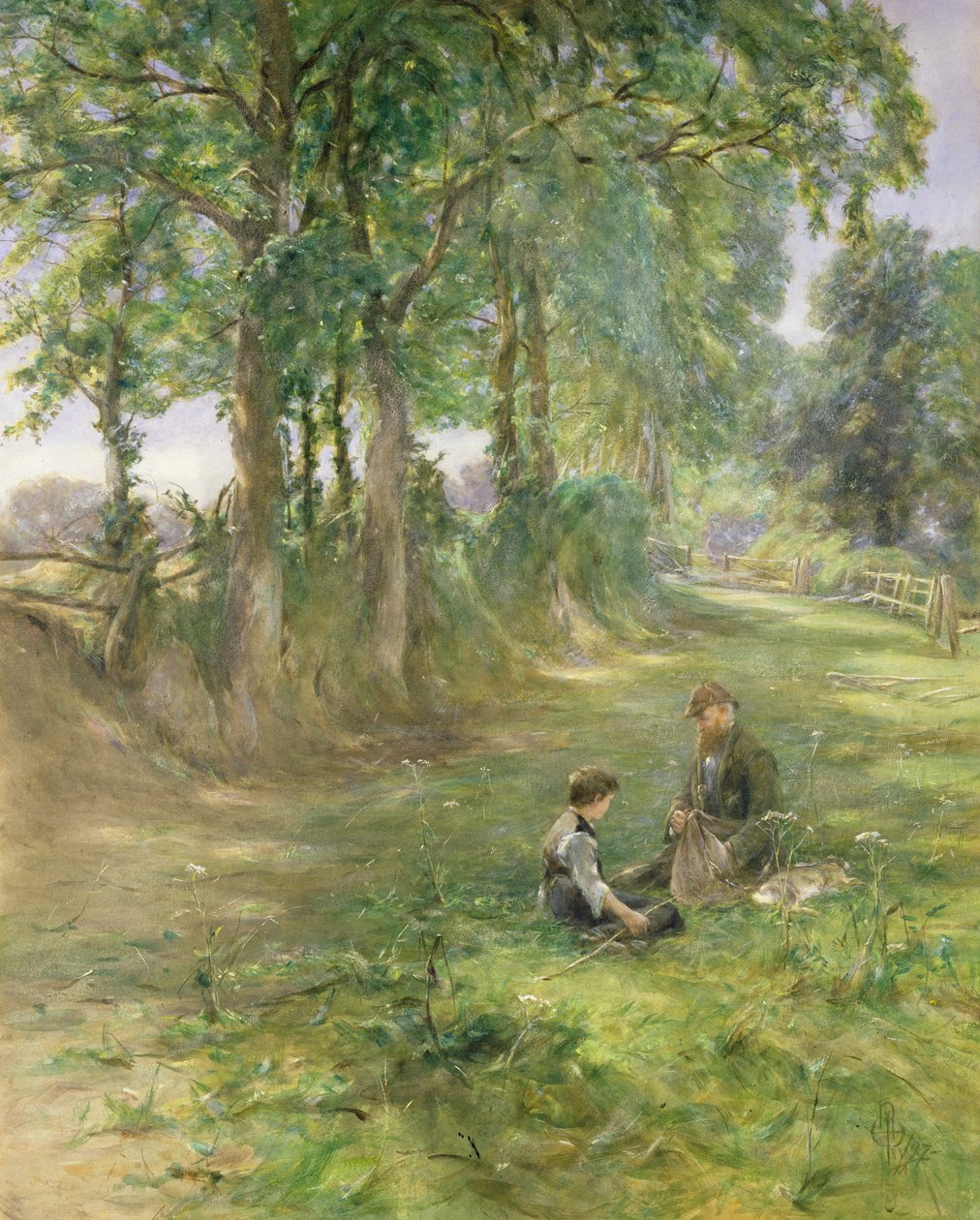 The Gamekeepers Rest, 1897 (wc) av Erskine E. Nicol
