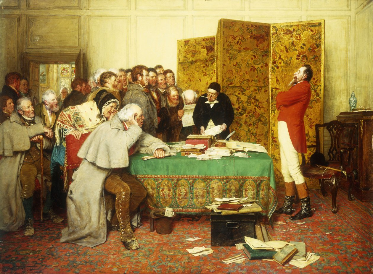 Intervjuer medlemmen deres - Lease Refused, 1879 av Erskine Nicol