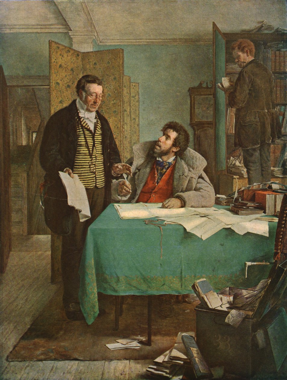Signering av den nye leiekontrakten, 1868, c1930. av Erskine Nicol