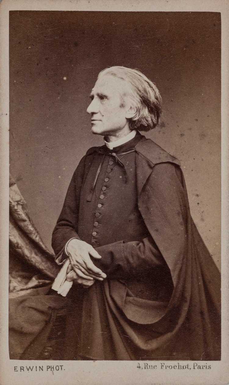 Portrett av komponisten Franz Liszt 1811-1886. av Erwin Hanfstaengl
