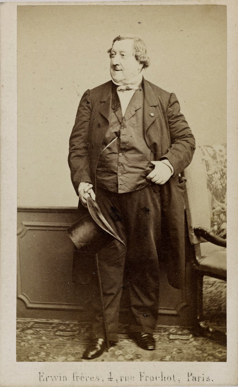 Portretul compozitorului Gioachino Antonio Rossini 1792-1868, începutul anilor 1860. norvegian av Erwin Hanfstaengl