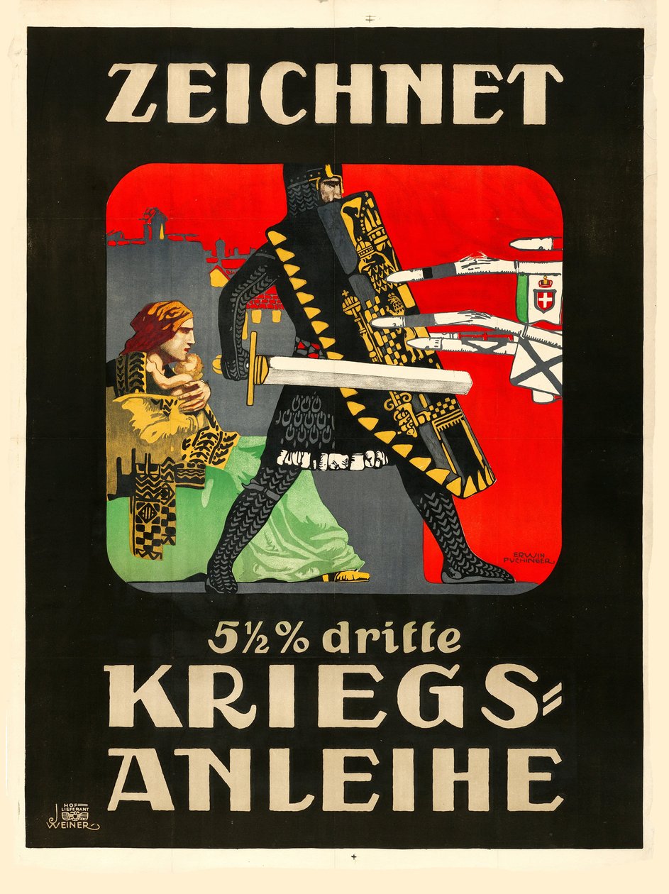 Abonner på det tredje krigslånet!, 1915. av Erwin Puchinger
