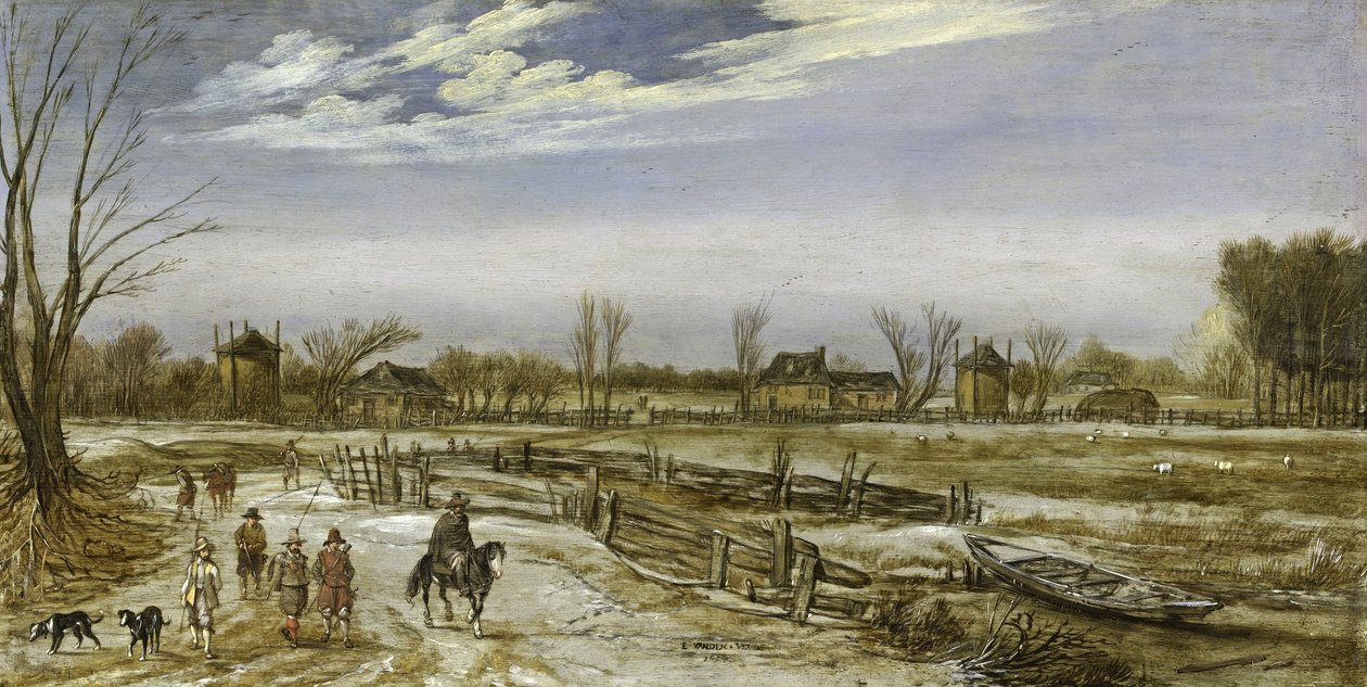 Vinterlandskap, 1614 av Esaias van de Velde