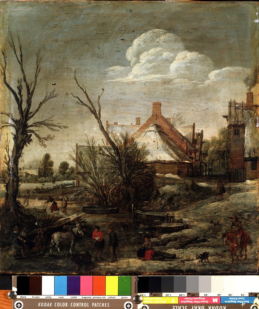 Hiver (Winter). Peinture de Esalas van de Velde (1591-1630). Huile sur bois, 37,5 x 35,5 cm   1314452   no       norwegian Successfully Translated  Original: A Collection of Haiga by Gesson Translat: A Collection of Haiga by Gesson 1341170 no norwegian Suc av Esaias I van de Velde