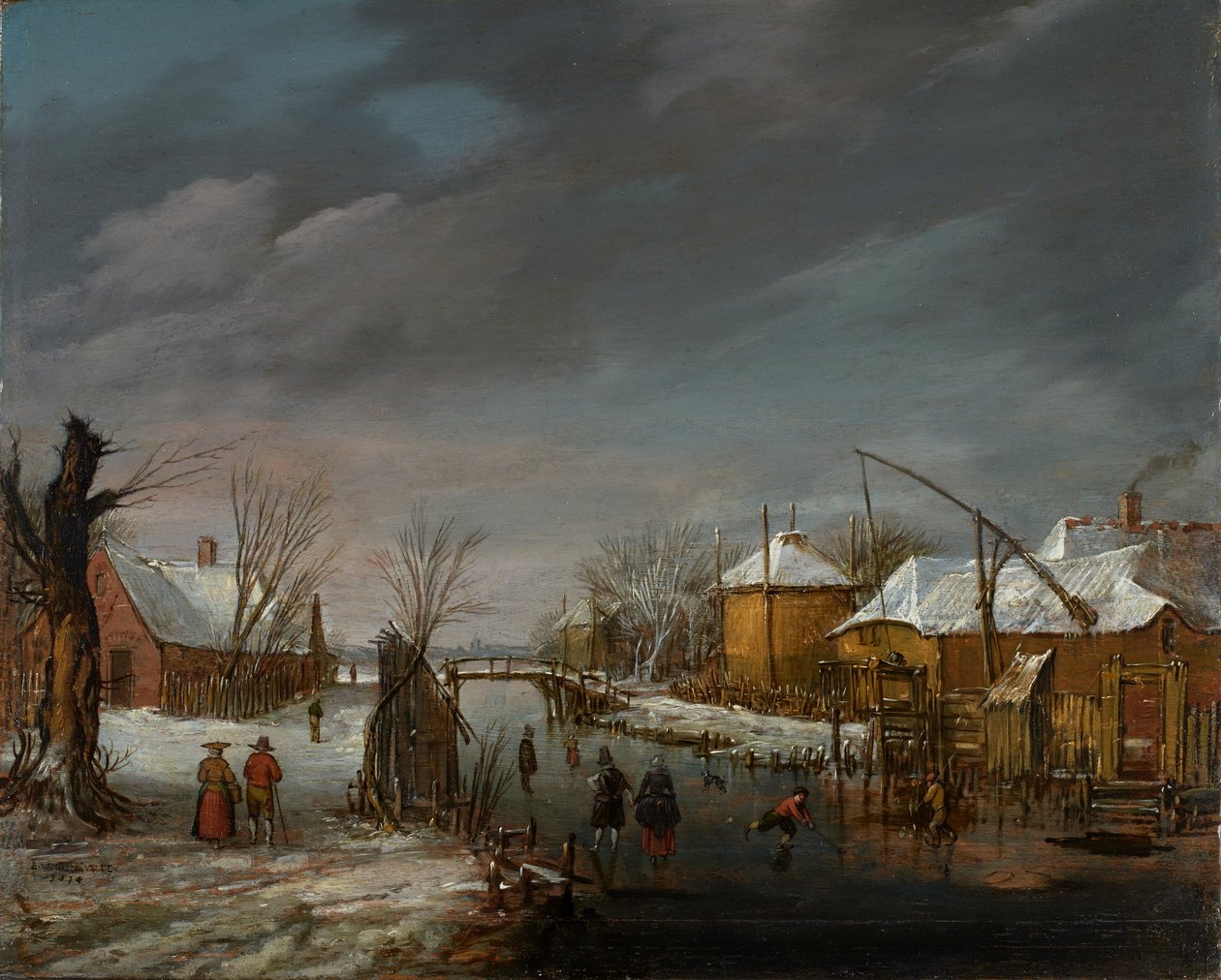 Vinterscene av Esaias I van de Velde