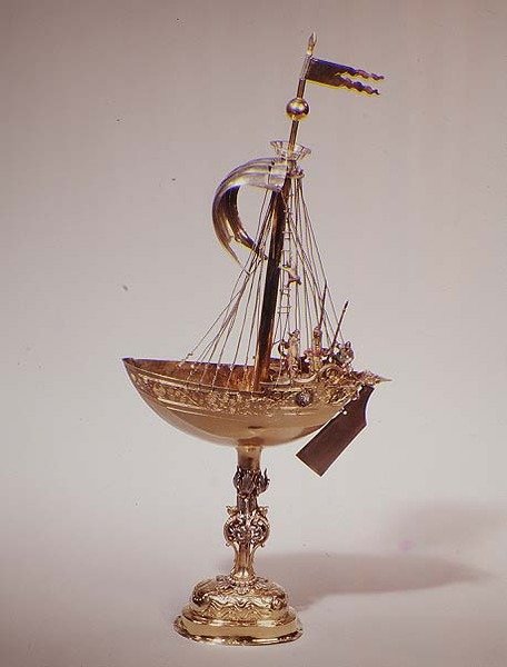 Nef, ca. 1610 (pakke forgylt sølv) av Esaias Zur Linden