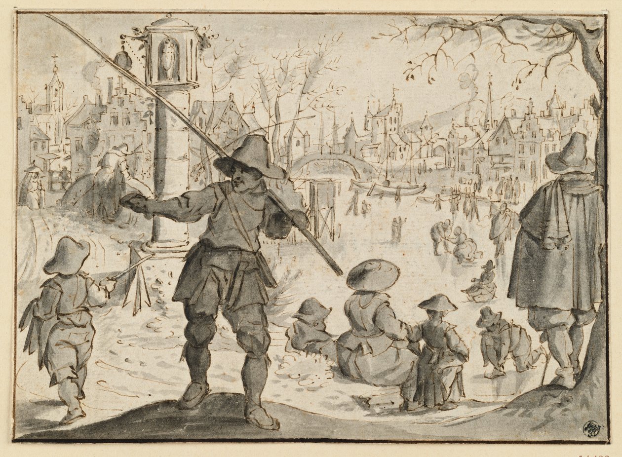 Vinteren (månedene desember og januar), fra en serie i seks deler om de tolv månedene av Esaias van de Velde