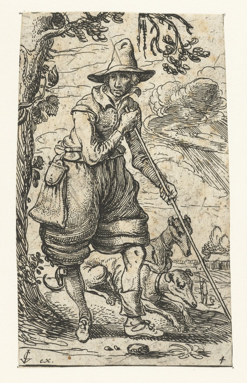 Jeger med to hunder av Esaias van de Velde