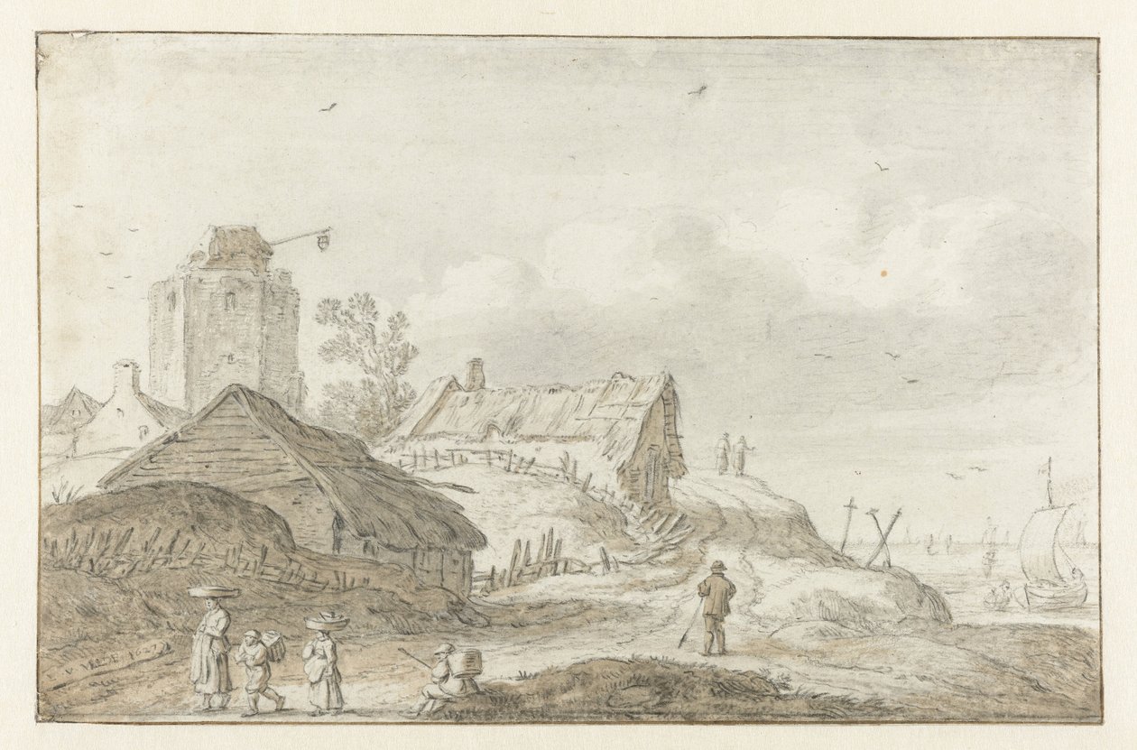 kystlandsby av Esaias van de Velde