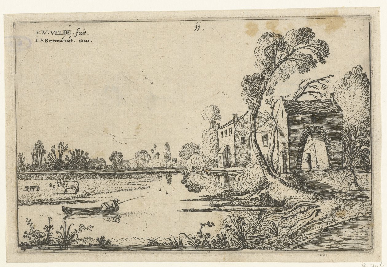 Landskap med elv og porthus Landskap (serietittel) av Esaias van de Velde