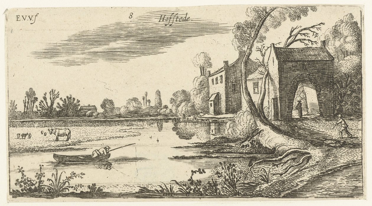 Landskap med elv og porthus Landskap (serietittel) av Esaias van de Velde