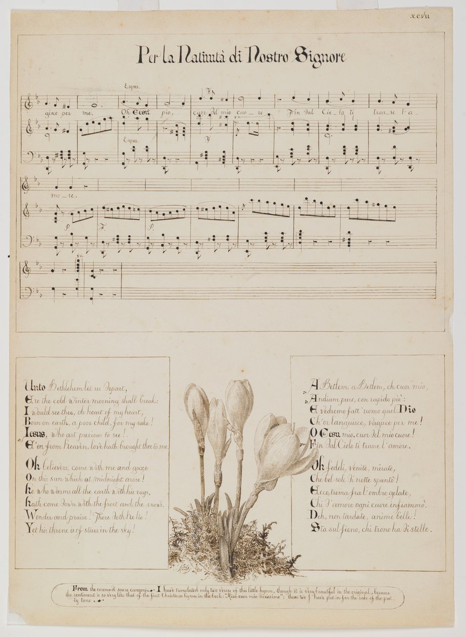 For Vårherres fødsel sangark, ca. 1868-1882 av Esther Frances Alexander