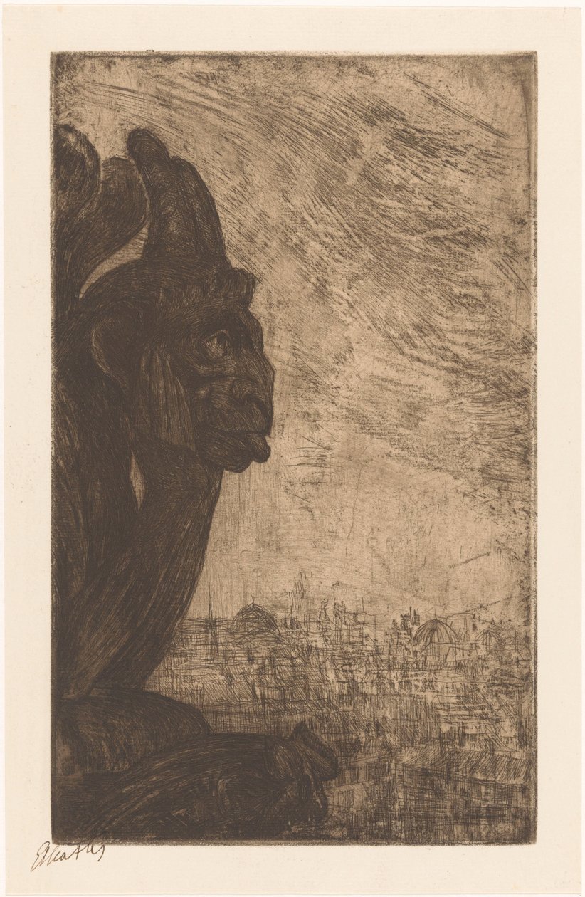 Chimère van de Notre-Dame (original tittel på objekt) av Etha Fles (signed by artist)