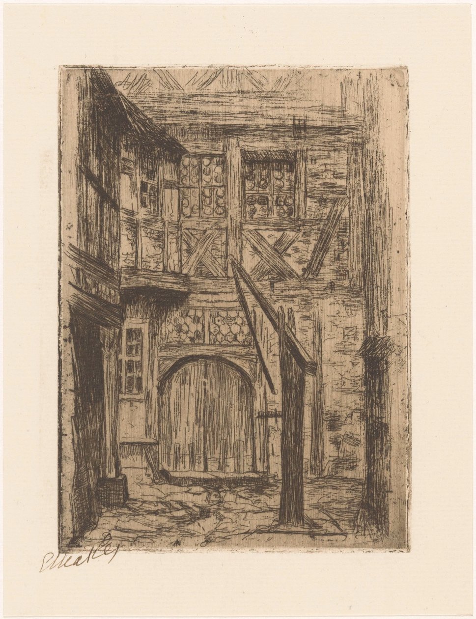 Rothenburg (original tittel på objekt) av Etha Fles (signed by artist)