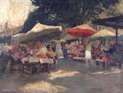 Travelt marked på en sommerdag av Ethel Carrick Fox