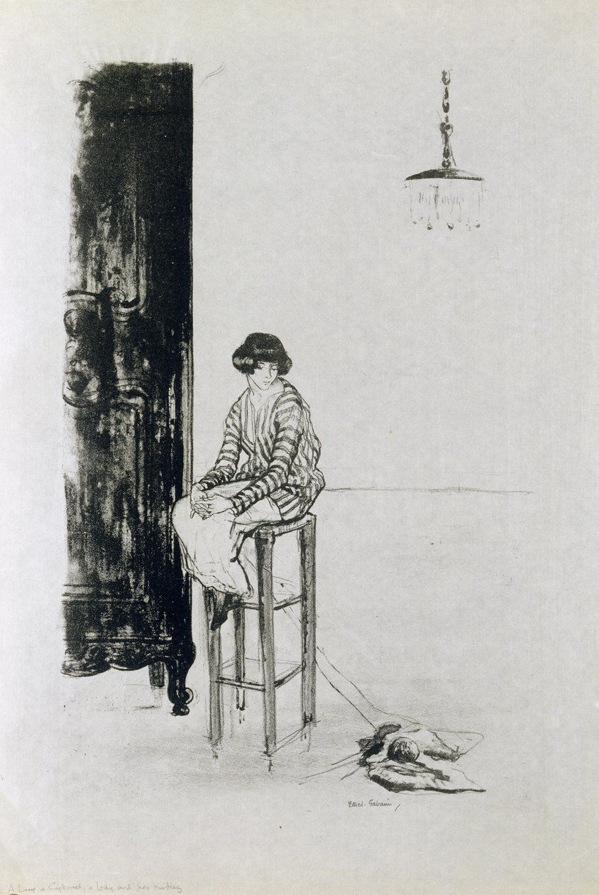 En dame og strikketøyet hennes av Ethel Gabain