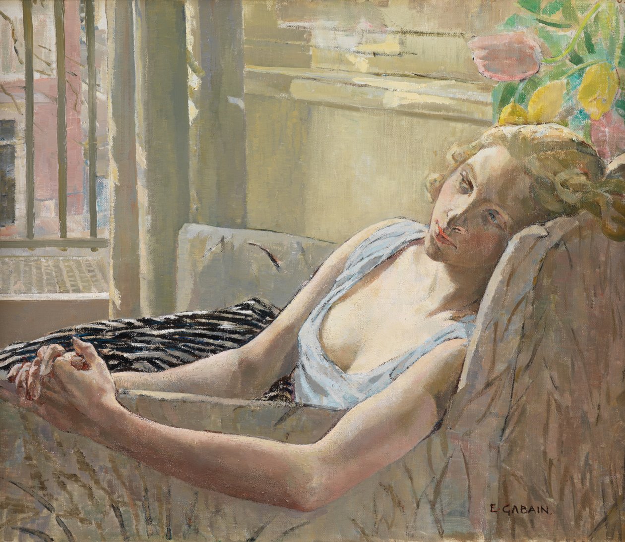 Lassitude (Olje på lerret) av Ethel Gabain