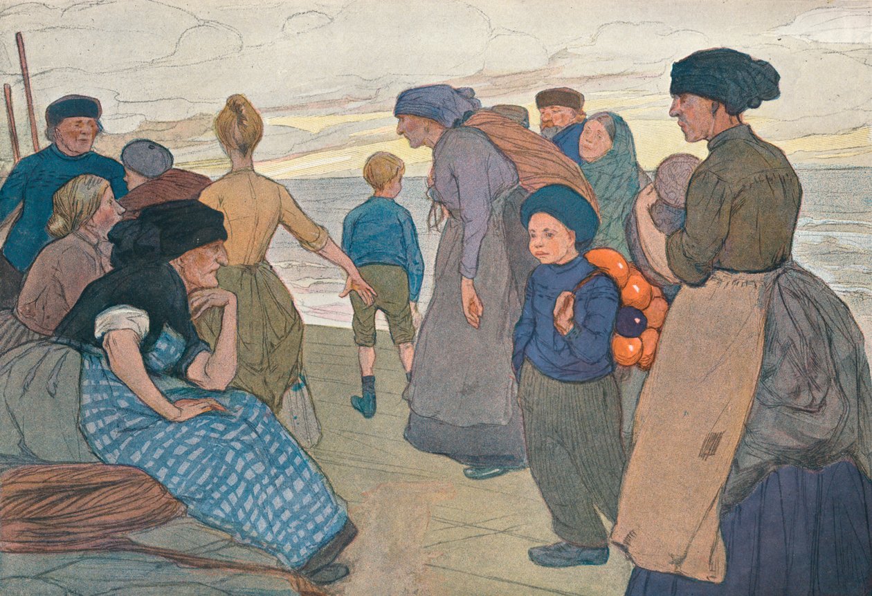'Yorkshire Fisherfolk', ca 1900 av Ethel Kate Burgess