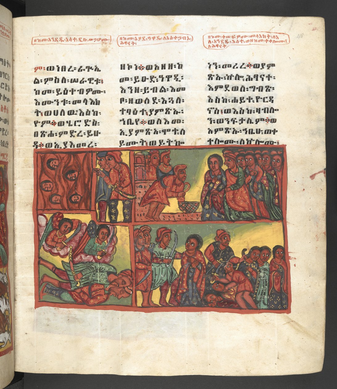 Eller. 607 f048r, Scene fra Jomfru Marias liv, fra 