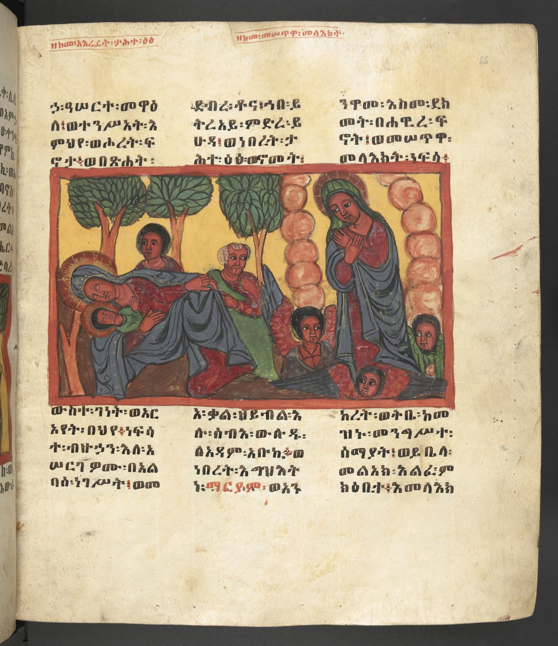 Eller. 607 f066r, Scene fra Jomfru Marias liv, fra 