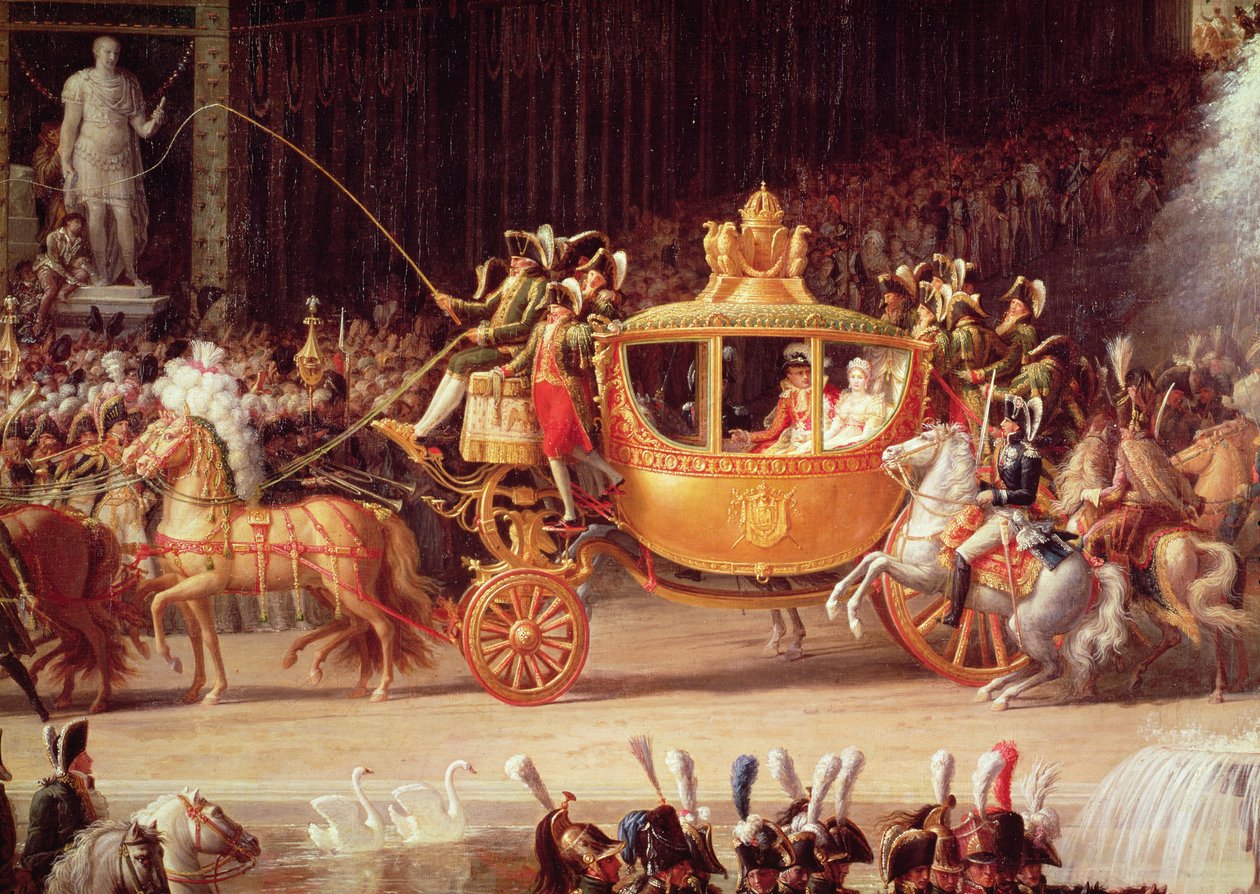 Napoleons (1769-1821) og Marie-Louises (1791-1847) inntog i Tuileriene på dagen for deres bryllup, 2. april 1810, detalj av vognen, 1810 (se også 155379 og 3 av Etienne Barthelemy Garnier