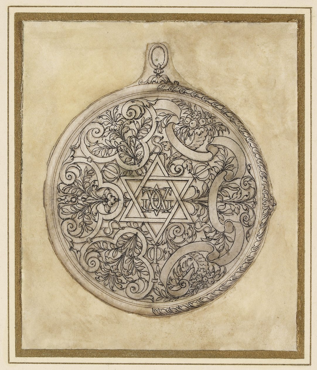 Design for et sirkulært anheng, 1500-tallet av Etienne Delaune