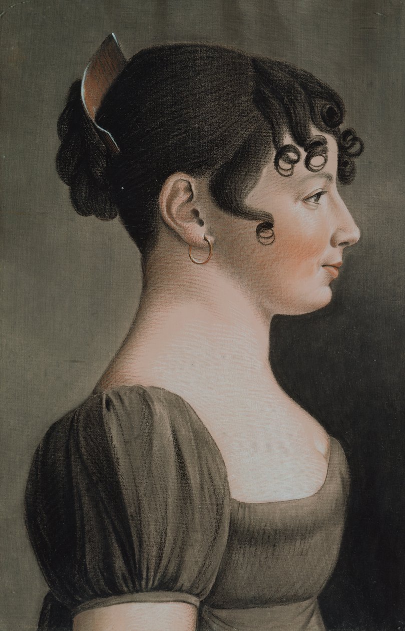 Portrett av en ung jente (pastell på papir) av Etienne Esperance Bouchardy