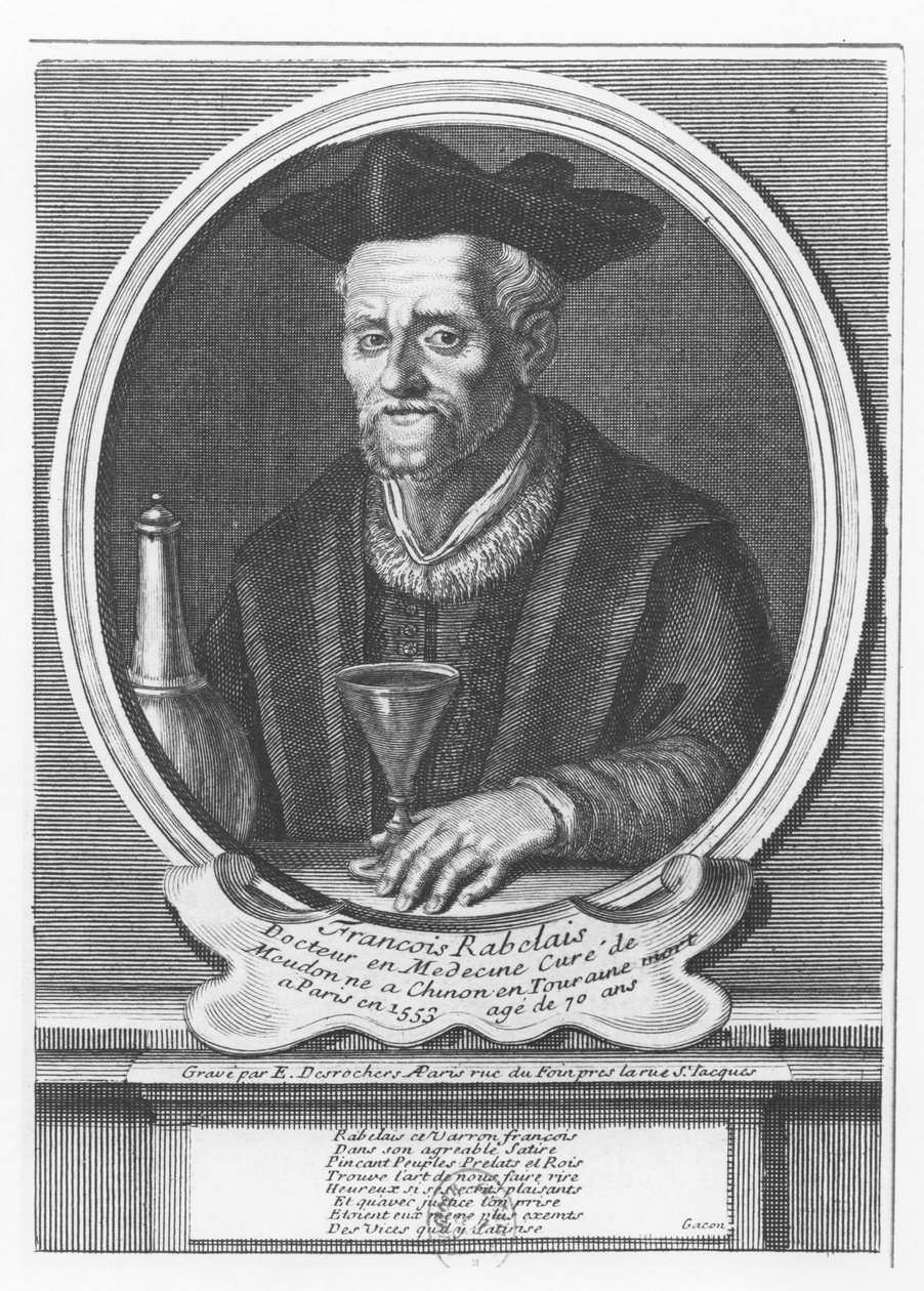 Portrett av François Rabelais av Etienne Jehandier Desrochers
